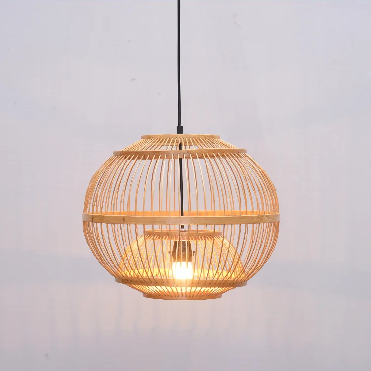 

Cy Rattan Bamboo Strip Hand-Woven Ceiling Lamp Creative Double-Layer Chandelier Indoor Corridor Aisle Decorative Lamp LED