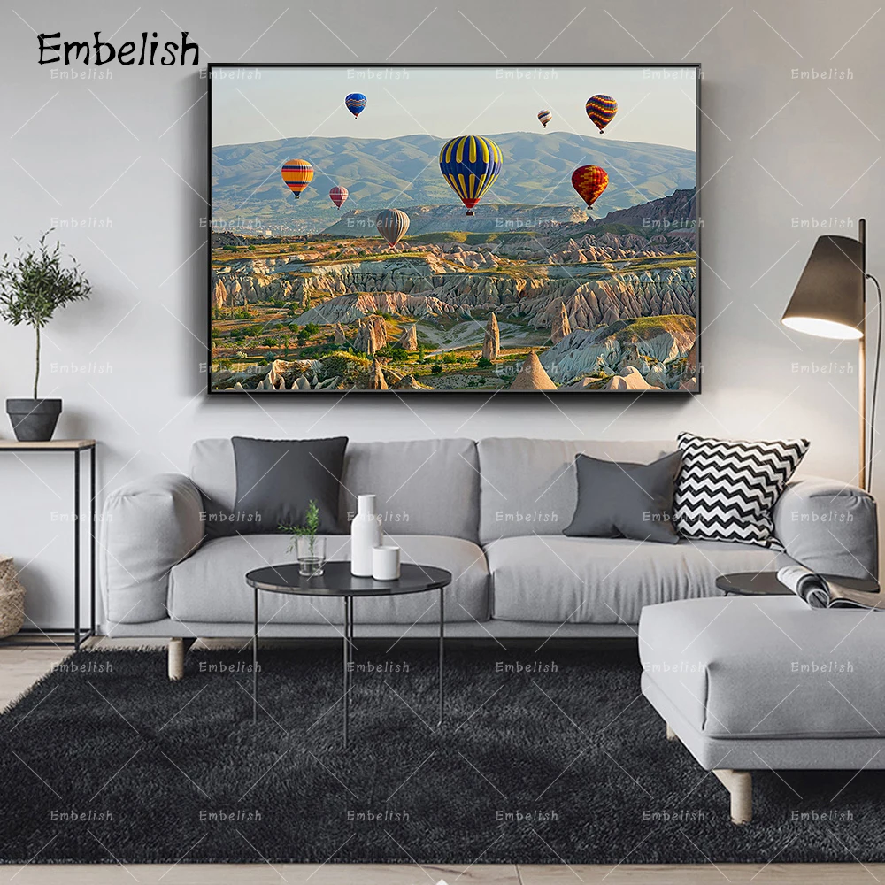 

Embelish 1 Pieces Hot Air Balloon In The Sky Landscape Wall Art Picture For Living Room Modern Home Decor Canvas Painting Poster