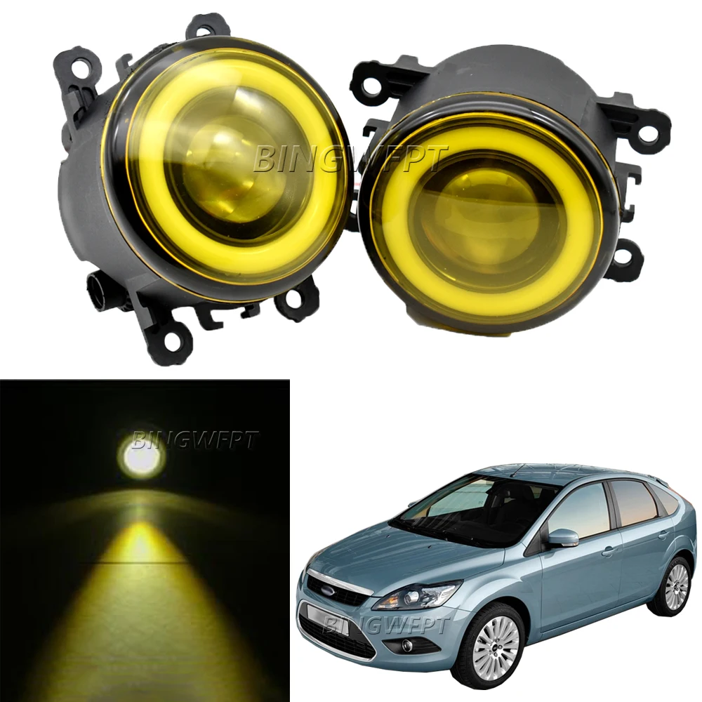 

2pcs LED Fog Light Angel Eye DRL Daytime Running Light 12V For Ford Focus MK3 Saloon 2011 2012 2013 2014 2015