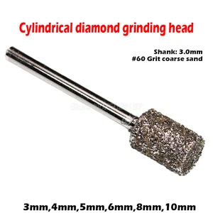 Цилиндрические Точилки с алмазным покрытием для бензопил, точилка для нефрита, резной Агат, шлифовальная игла, каменный инструмент для заточки пилы, 1 шт.