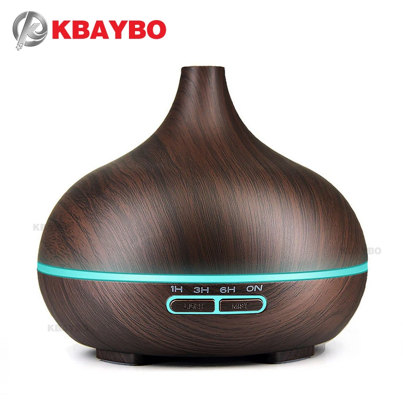 

300ml Air Humidifier Essential Oil Diffuser Aroma Lamp Aromatherapy Electric Aroma Diffuser Mist Maker for Home-Wood