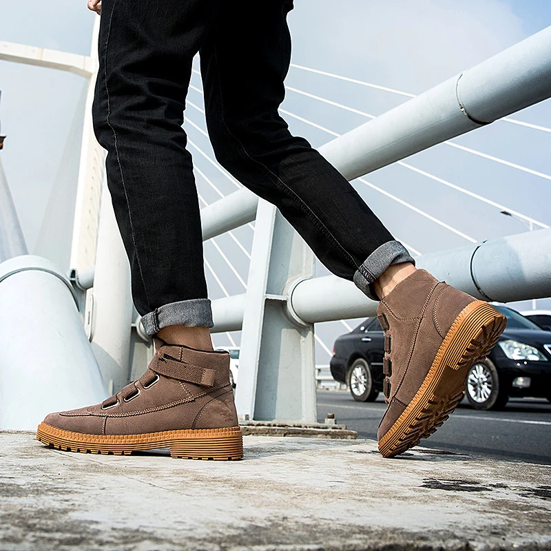 Брендовые мужские мотоциклетные ботинки Мартинс повседневные кожаные высокие