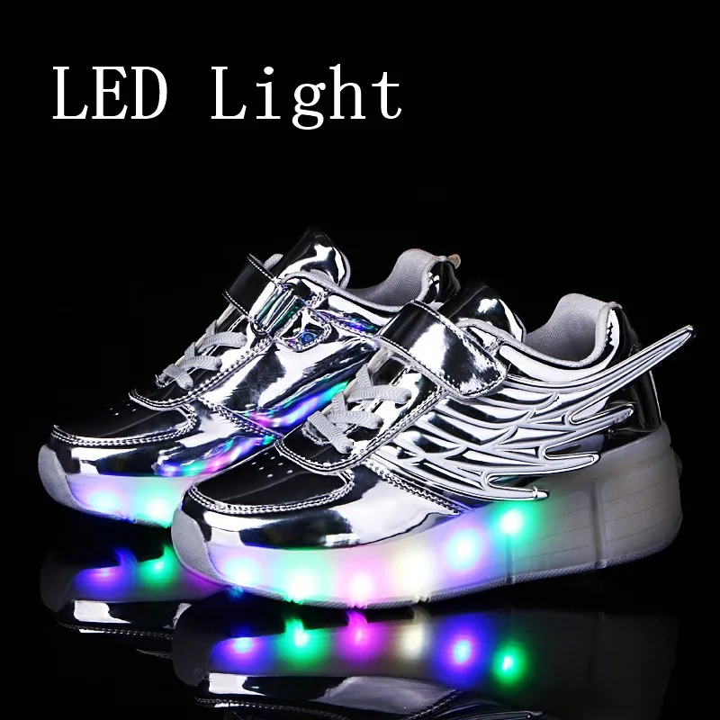 

New Pink Black Cheap Child Fashion Girls Boys LED Light Roller Skate Shoes For Children Kids Sneakers With Wheels One wheels