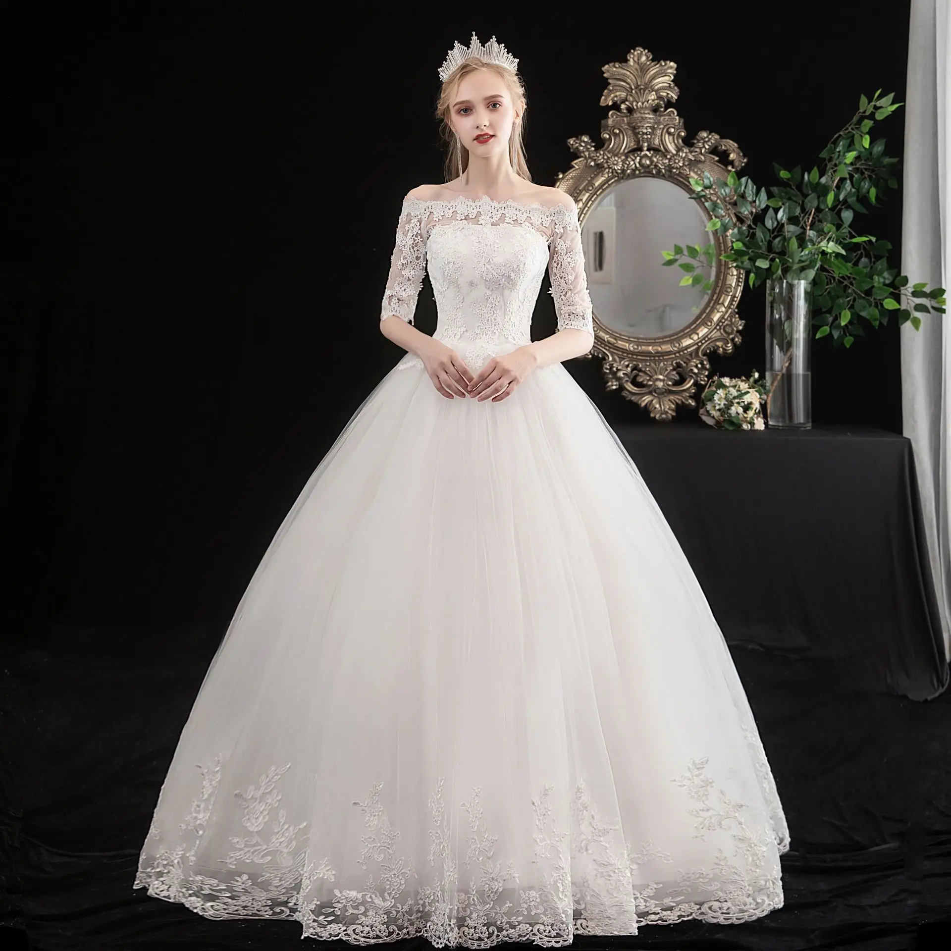 Popodion Red Wedding Dress Lace Bride Simple Sexy WED90534 | Свадьбы и торжества