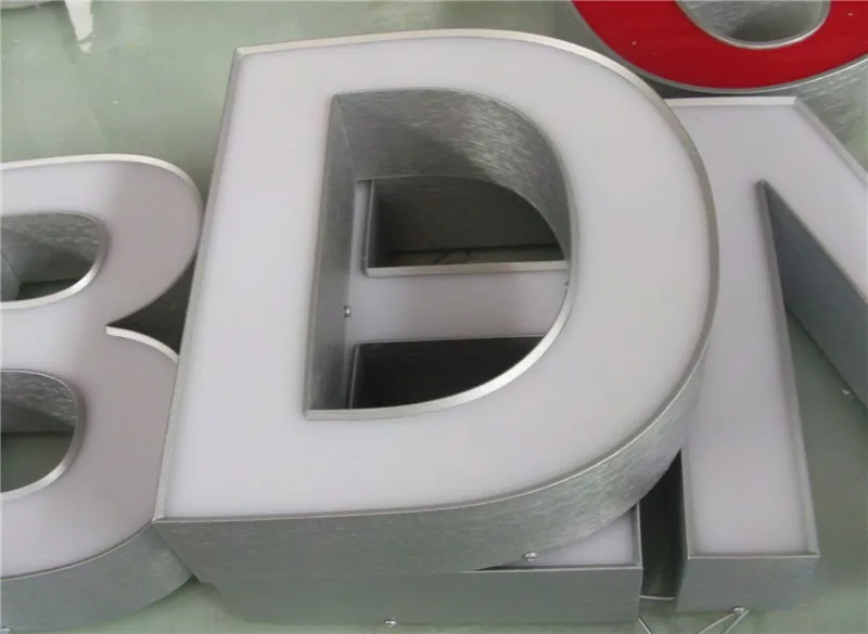 70 мм матовый серебристый Channelume 3D светящиеся светодиодные знаки буквы