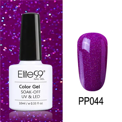 PP044 Elite99 10 мл Гель-лак для ногтей замачиваемый УФ красочный Фиолетовый лак для ногтей художественный Гель-лак для Ногтей Стойкий гель нужен основа и верхнее покрытие - Цвет: PP044