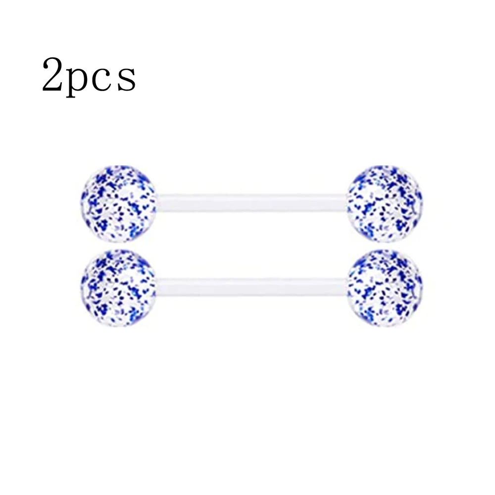 Tongue Nipple Ring Glow in Dark Flexible Straight Retainer Body Piercing Jewelry 4 Style |