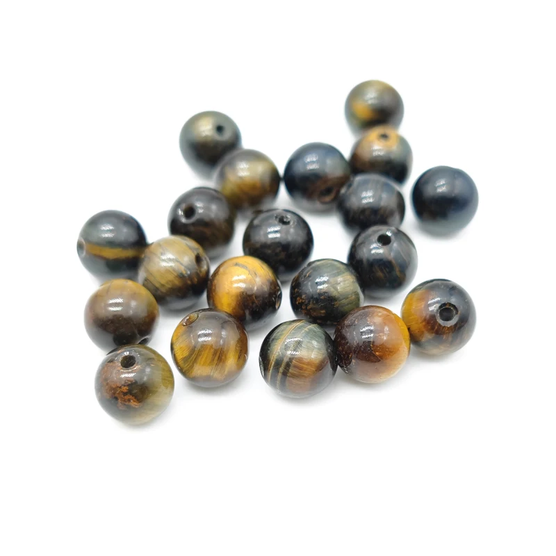 

4 6 8 10 12mm Yellow Blue Tiger Eye Beads Natural Stone Round Loose Spacer for Jewelry Making Bracelet Necklace Accessories