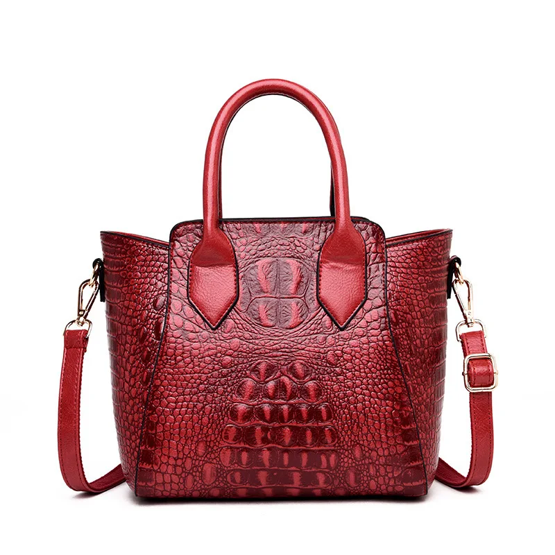 Роскошная женская сумка-трапеция из искусственной кожи аллигатора сумка через