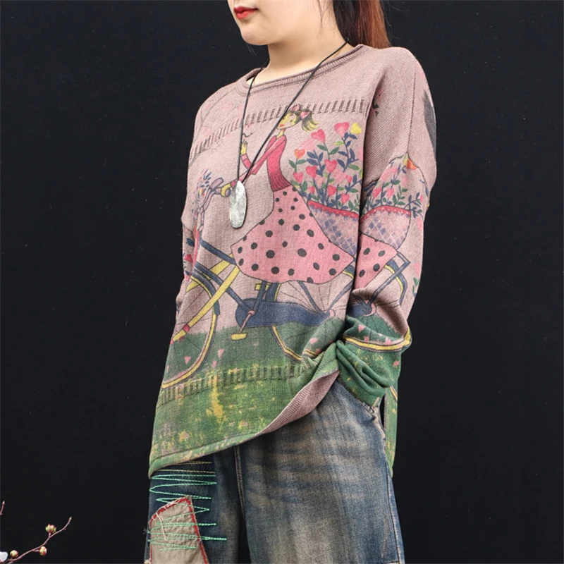 Женский вязаный джемпер с принтом Max Lulu пуловер оверсайз в Корейском стиле зимняя