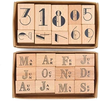 wooden rubber stamp set month number design decorative stamps multipurpose wooden mounted rubber stamp for diy craft letters
