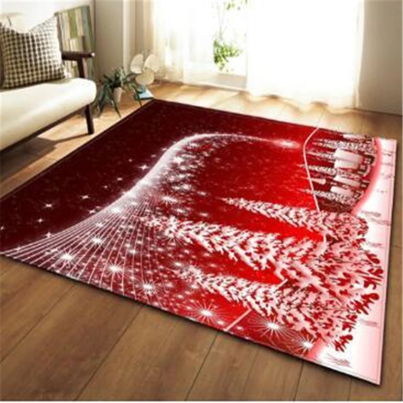

Christmas 3D Carpet Living Room New Year's Child Rug Snowman Santa Claus Floor Mat Kitchen Bedroom Area Rug Non-slip Doormat