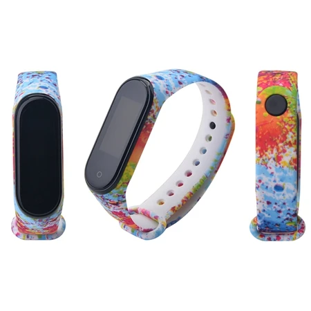 Mi band 3 4 ремешок Камуфляжный силиконовый универсальный ремешок для Xiaomi mi Band 4 3 band 4 Band 3 браслет с мультяшным принтом из ТПУ - Цвет: Painted