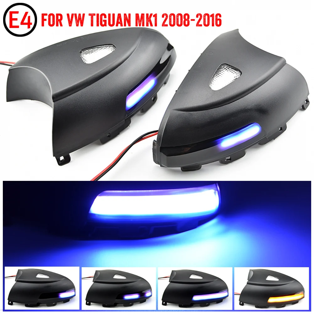 

2pcs Side Mirror indicator Dynamic Sequential Flowing LED Turn Signal Light Puddle Light For VW Volkswagen Tiguan MK1 2008-2016