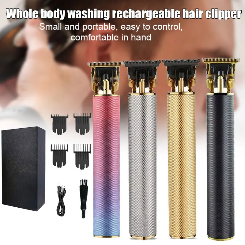 

4 Colors New Cordless Zero Gapped Trimmer Hair Clipper One-button Start Usb Charging Low Noise Trimmer For Men