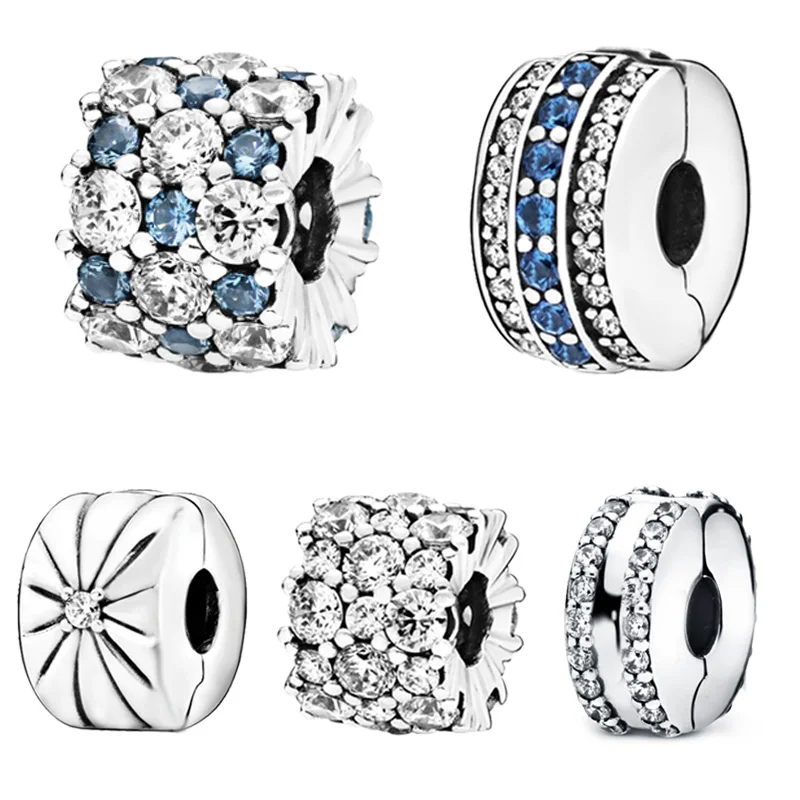 

Зимние яркие синие и прозрачные сверкающие Подвески 2019 подходят для оригинальных браслетов Pandora, женские Украшения «сделай сам»