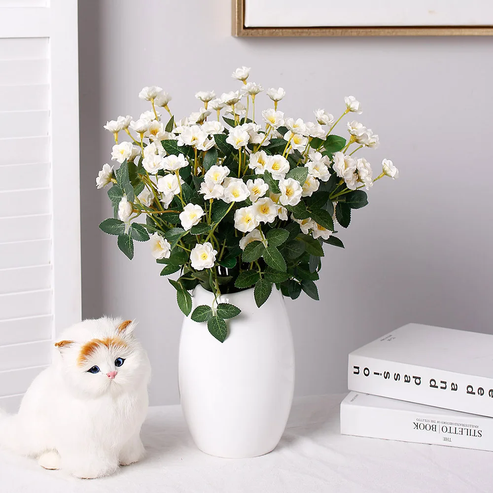 Luyue Artificial Small Wild Flowers Bouquet Flower Silk Rose DIY Wedding Home Christmas Decor Gift | Дом и сад