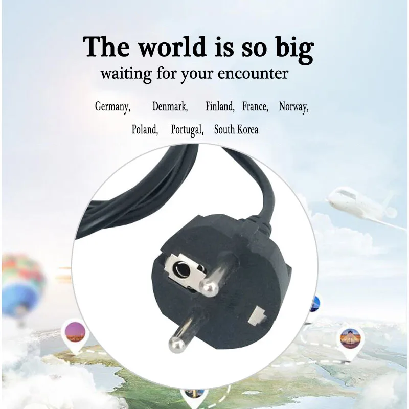 Европейский стандарт ЕС Германия штепсельная вилка Кабель питания 1 8 метра