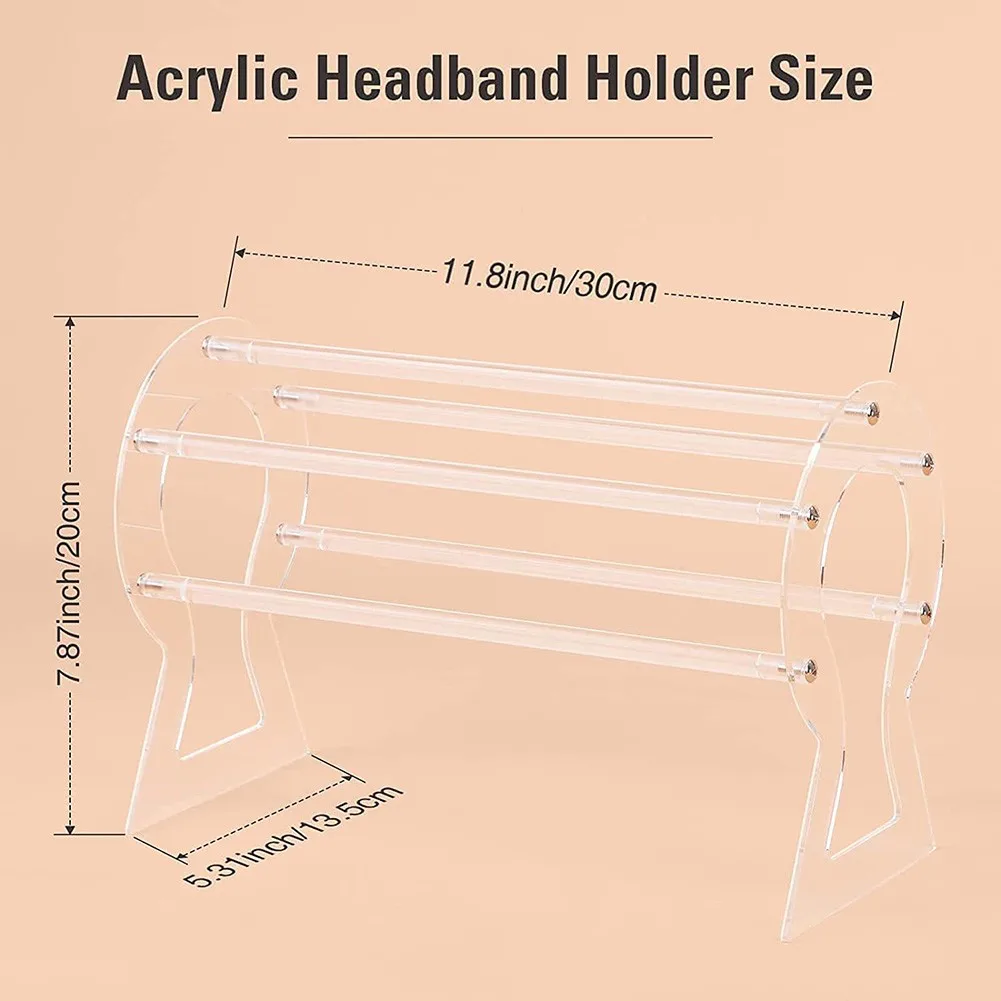 

1 Piece Headband Holder Acrylic Clear Headband Holder Scrunchie Storage Display Organizer Stand Home Organize