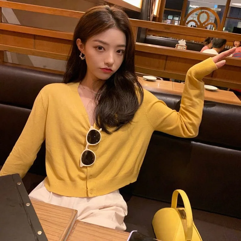 Весна и осень лето длинный рукав большой размер солнцезащитный вязаный кардиган