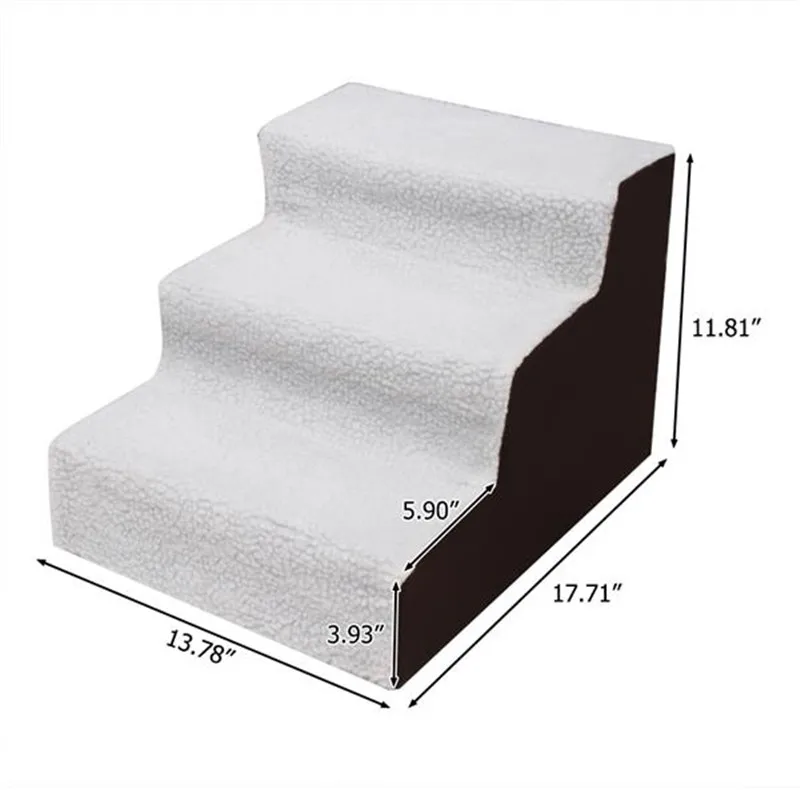 

Dog House Dog Stairs Pet 3 Steps Velvet Suede Pet Step Stairs for Small Cat Dog Ramp Ladder Anti-slip Removable Dogs Bed Stairs