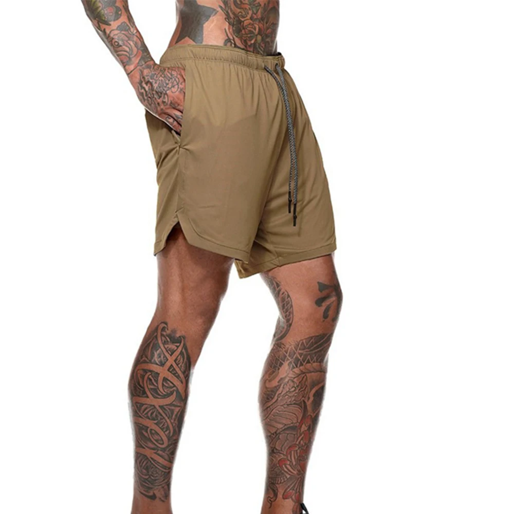 Шорты мужские для бега и фитнеса быстросохнущие сетчатые прямые спортивные с