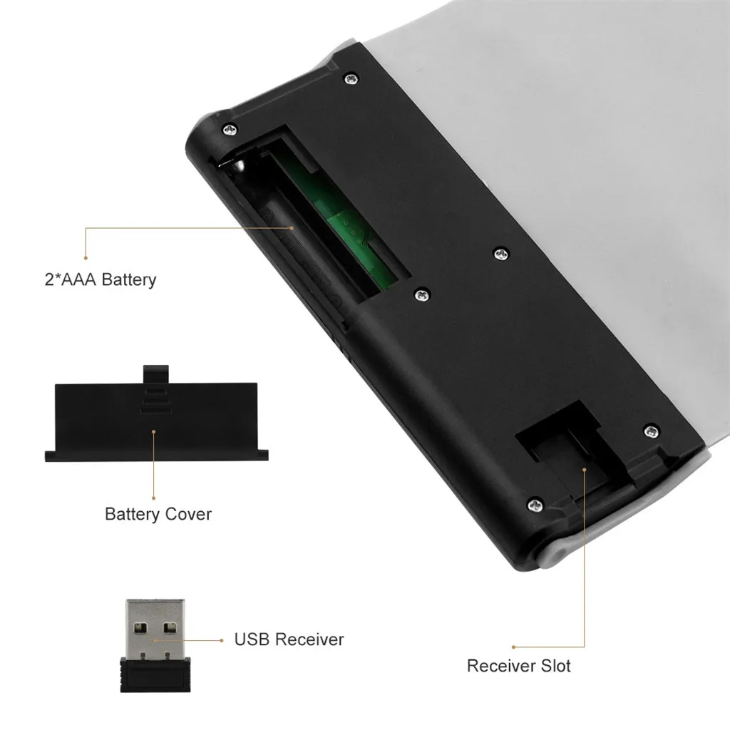 

Portable 2.4G Wireless Keyboard Flexible Waterproof Resistant Soft Silicone Mini Gaming Keyboards for Tablet Desktop Mechanical