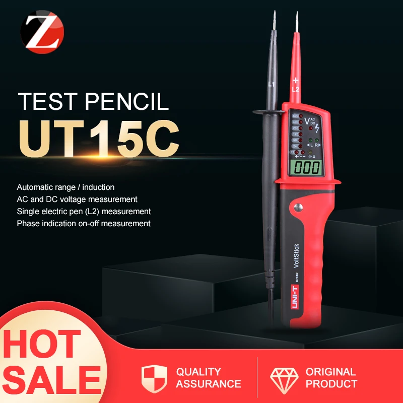 Водонепроницаемый цифровой измеритель напряжения UNI T UT15C ручка звуковой сигнал