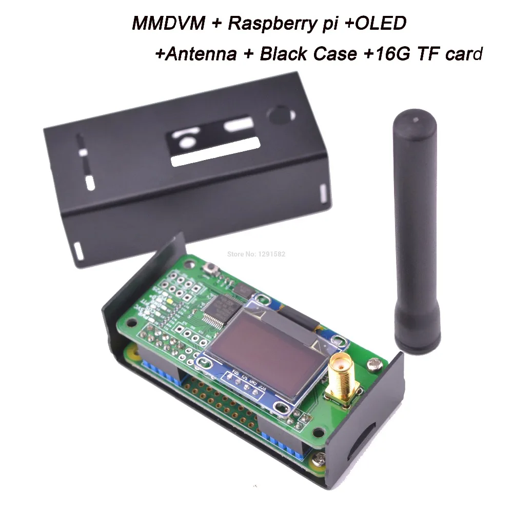Jumbospot MMDVM Поддержка точки доступа P25 DMR YSF+ raspberry pi+ OLED+ антенна+ черный чехол+ 16G TF карта готов к QSO