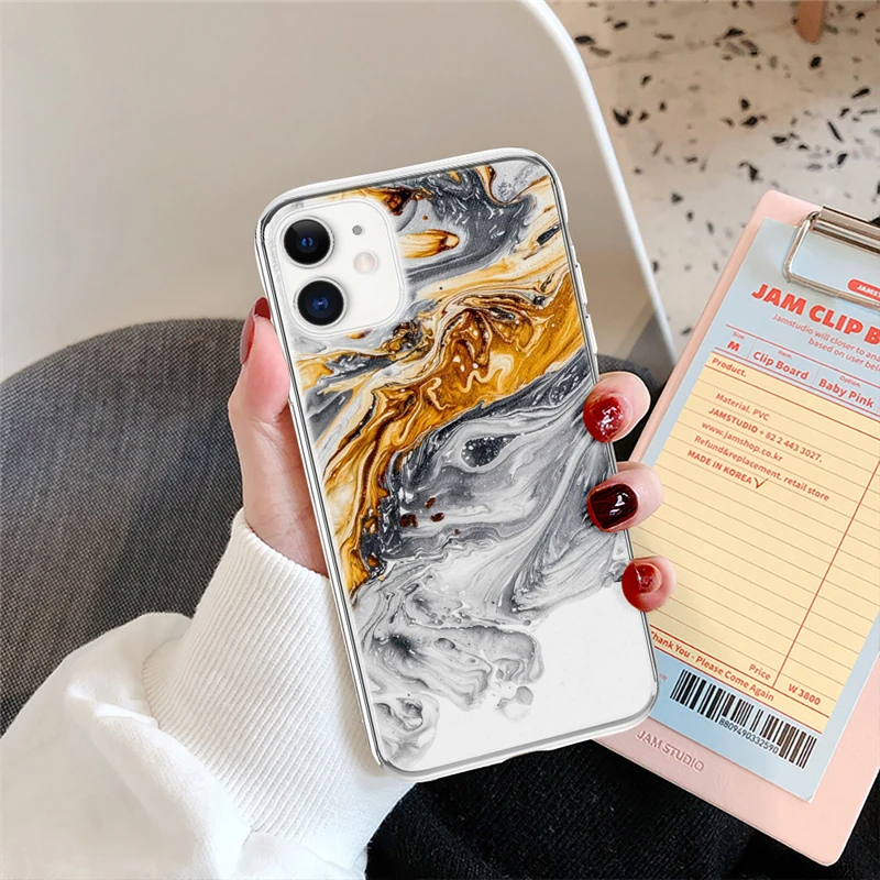 Fashion Marble Pattern Phone Case For iPhone 13 12 11 14 Pro Max 7 8 6 6S Plus X XR XS Max 12 Mini 5 5S SE Cute Soft TPU Cover