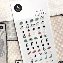Suatelier Cute Dinosaur Mini Stickers Cartoon Animal Scrapbooking Material DIY Nail Sticker Junk Journal Diary Deco Craft