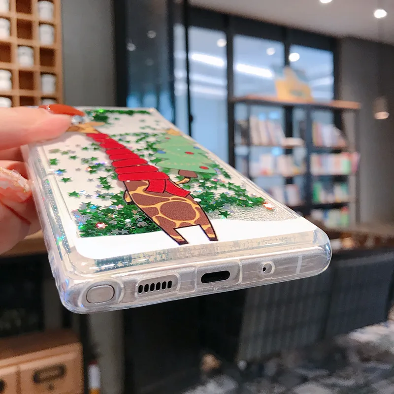Жидкий Рождественский чехол для samsung S10 Plus Note 10 Pro S8 S9 Lite 8 9 |