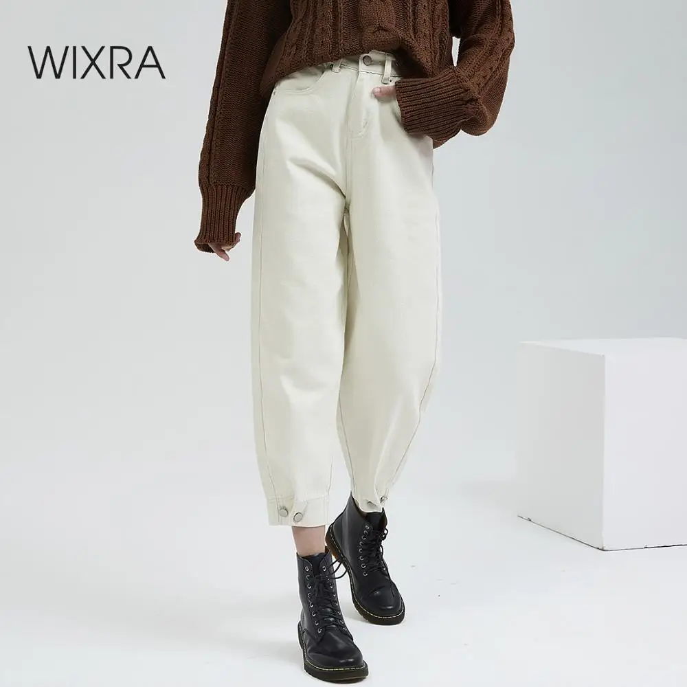 Женские повседневные джинсы Wixra однотонные брюки до щиколотки с высокой талией и