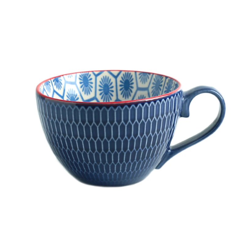 Creative ceramic cup Nordic style Mug Cup large capacity relief European coffee breakfast milk | Дом и сад