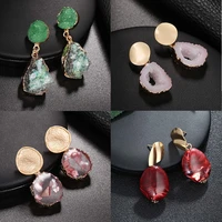 2019 new natural dangle drop earrings resin stone vintage hanging earrings for women elegant geometric earrings brincos bijoux