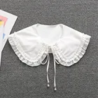 Женская кукла для девочек, двухслойный ложный воротник, винтажная шаль, милая декоративная блузка со шнуровкой и бантом, съемный воротник