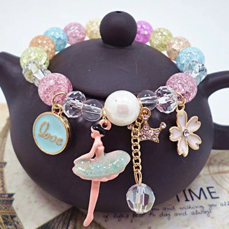 

Korean version of fresh and natural popcorn stone crystal ballet girl friendship bracelets femme accessories