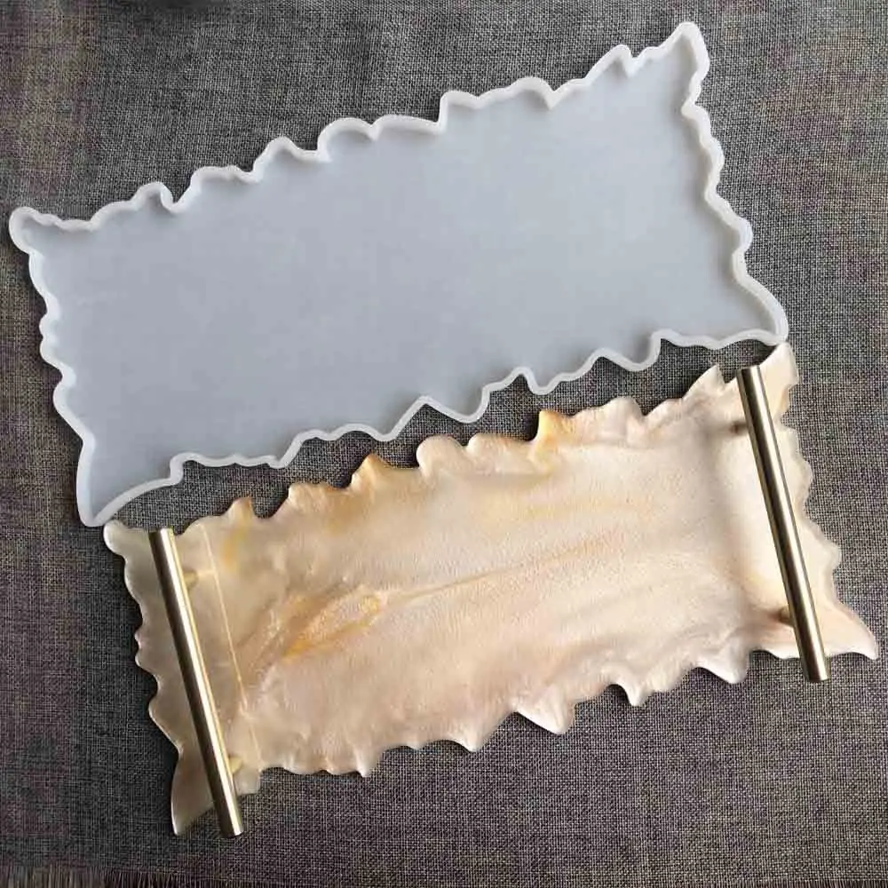 

37*17cm Irregular Rectangular Tray Silicone Mold for DIY Crystal Epoxy Resin Mold