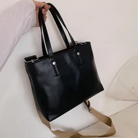 high quality ladies large capacity shoulder bag 2021 new wide shoulder strap simple shopping bag portable diagonal female bag