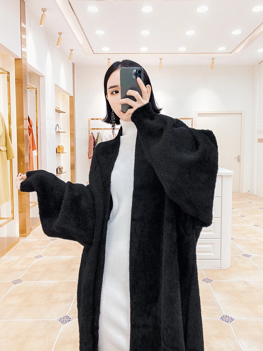 

Для оплаты купон сэкономить 2020 осень зима плотное Норковое меховое пальто средней длины для женщин ленивый стиль