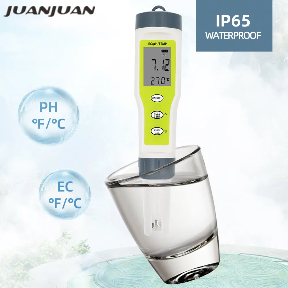 Цифровой измеритель PH/EC/температуры 3 в 1 тестер качества воды с автоматической
