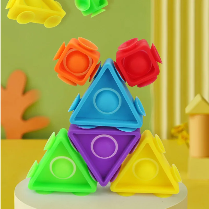 Мягкие силиконовые строительные блоки сделай сам присоска Обучающие игрушки для