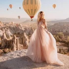 Женские платья для выпускного вечера UZN, розовые плиссированные платья трапециевидной формы, с открытой спиной, горячая Распродажа, выпускное платье из фатина, 2021