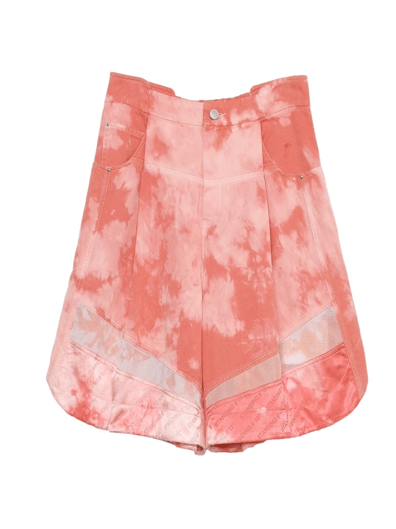 

IRINACH399 Spring Summer 2021 Original Design New Arrivals Women Tie-dyed Denim Wide Leg Shorts