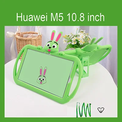 green for M5 10.8 Детский чехол для huawei MediaPad M5 10 10,8 8,0 дюймов силиконовый резиновый чехол для планшета для huawei M5 Lite 10,1 8,4 чехол - Color: green for M5 10.8