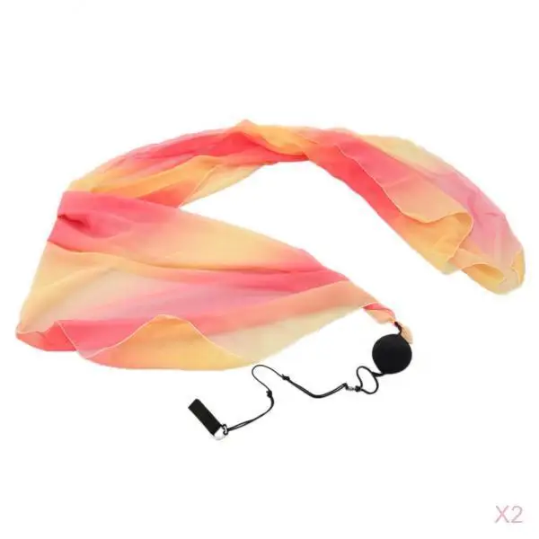 2 шт шелк вуаль пой брошенный мяч с регулируемой веревкой для танца живота Йога