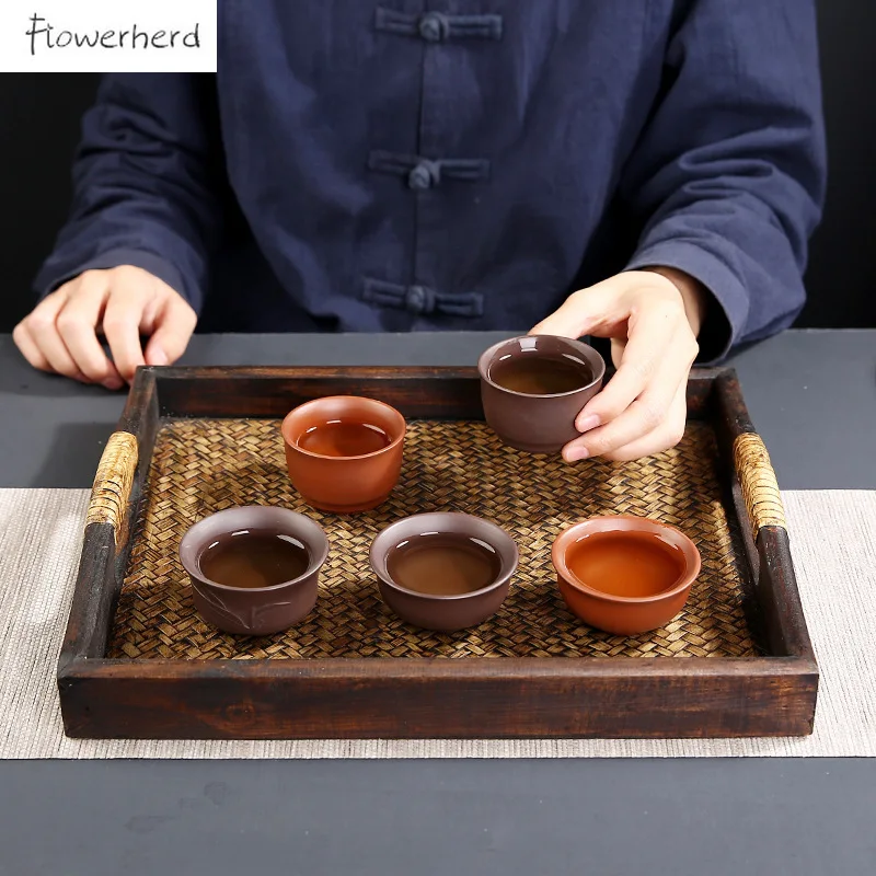 

Purple Clay Tea Cup Teaware Black Clay Red Clay Teacups Kung Fu Tea Set Cup