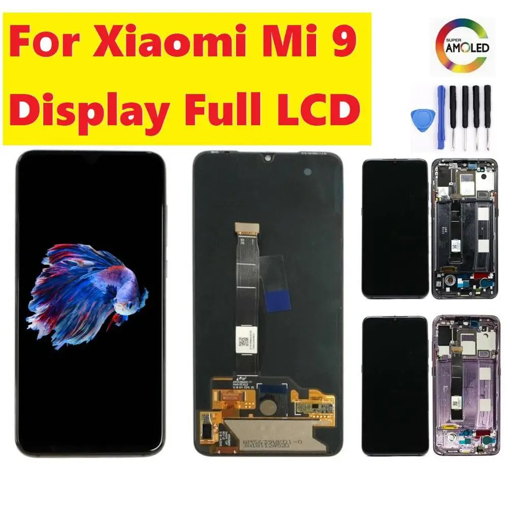 

For xiaomi Mi 9 Mi9 LCD Display 6.39'' AMOLED Original LCD for xiaomi 9 LCD Display Touch Screen Digitizer Assembly +tools