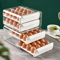kitchen 32 grid egg holder plastic drawer type keep fresh storage box egg container drop proof box rack for kitchen refrigerator