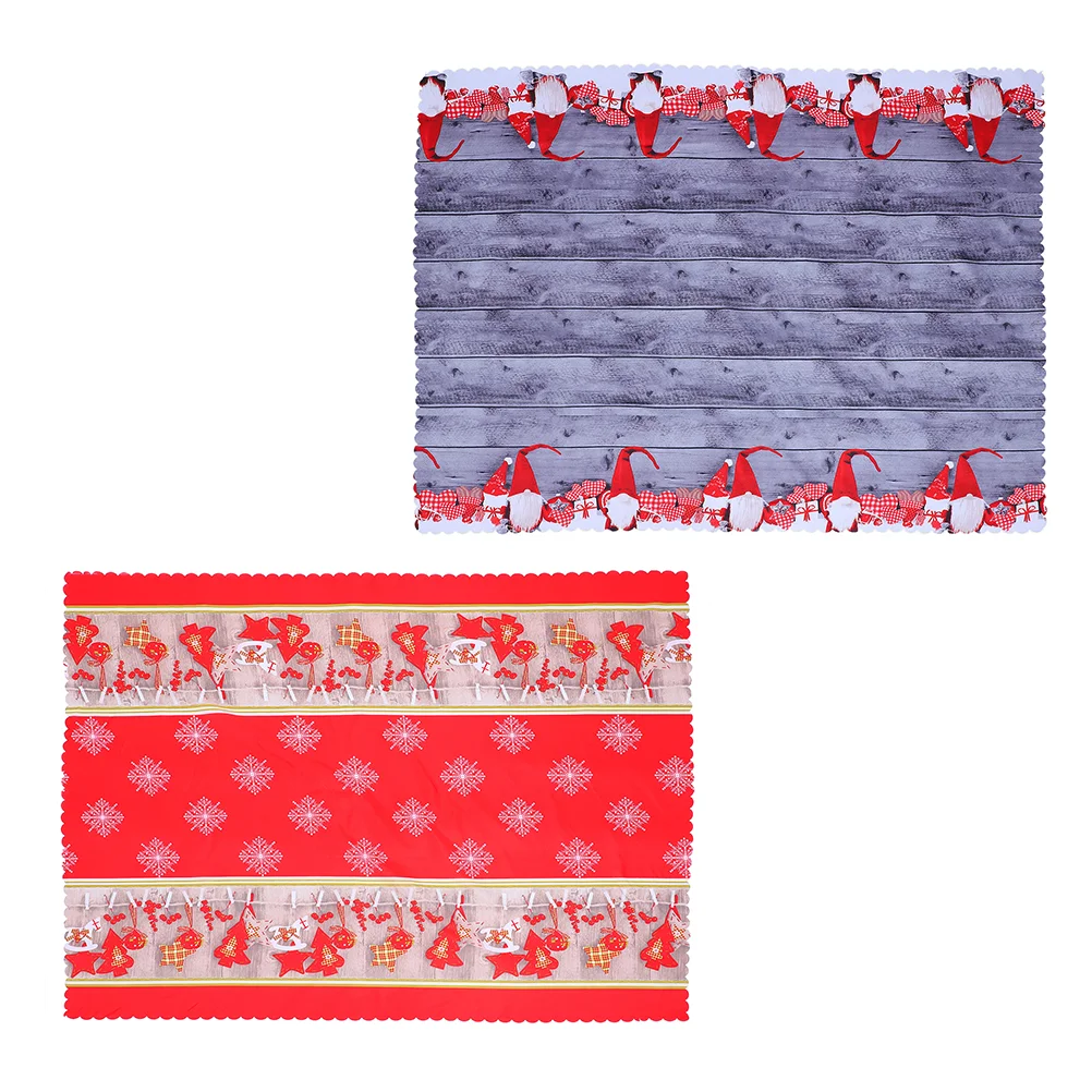 

2pcs Christmas Foldable Tablecloth Decorative Dinner Tablecloth Xmas Table Cover